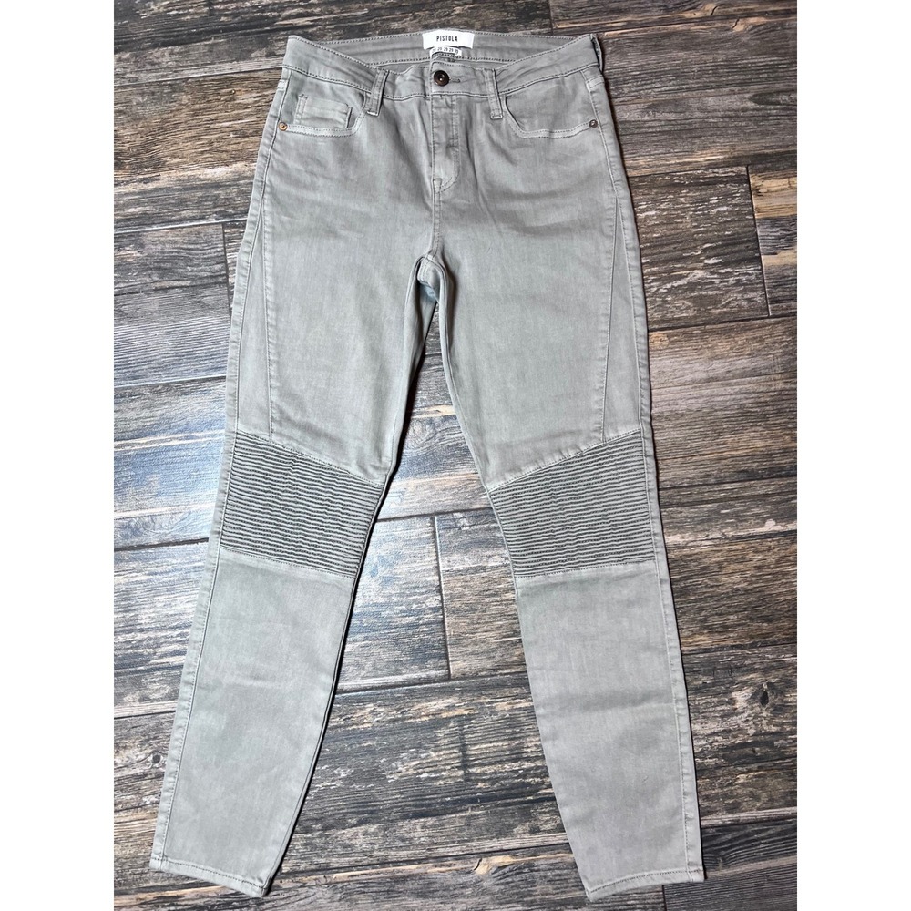 Pistola Moto‎ Audrey Moto Jeans Size 29 Gray Skinny Biker Style Denim Pants